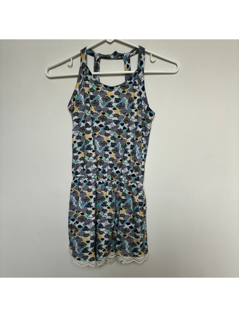 Matilda Jane 435 Floral Tank Dress Blue Gray Girls Size 8